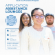 Flyer for the 2026–2027 UCLA CCCP Scholars Program promoting “Application Assistance Lounges.” The flyer features three smiling students standing together on the right side. On the left, large blue text reads “Application Assistance Lounges” above a QR code. A text box lists services including application support, one-on-one guidance, and live feedback. Sessions are held every Monday from 12 PM to 1:30 PM through June 8, 2026. UCLA Center for Community College Partnerships logos appear at the bottom.